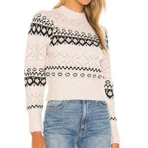 ASTR Maria Fair Isle Sweater In Ivory/black Multi